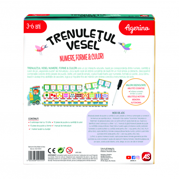 Joc educativ, Trenuletul Vesel, numere, forme si culori, 3-5 ani [8]