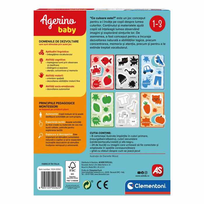 Joc Montessori Agerino Baby Clementoni, Recunoașterea Culorilor, 32 de cartonașe, 6 ani+ [7]