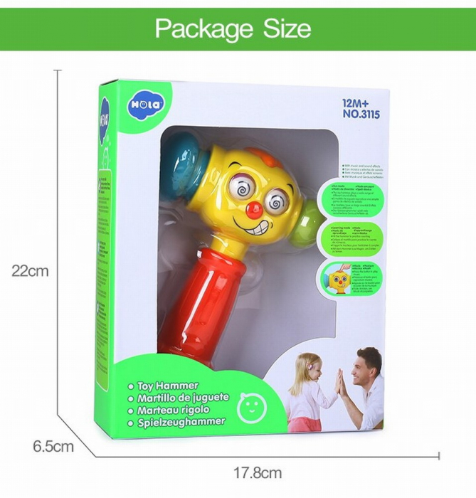 Jucărie interactivă, model Ciocan, cu sunete și lumini, 22 cm [6]