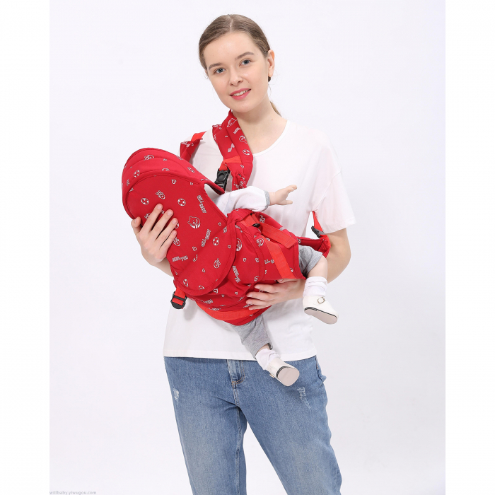 Marsupiu 6 în 1 cu desene, multifunctional, reglabil, 0-36 luni, max 20 kg, rosu [5]
