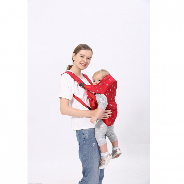 Marsupiu 6 în 1 cu desene, multifunctional, reglabil, 0-36 luni, max 20 kg, rosu [4]
