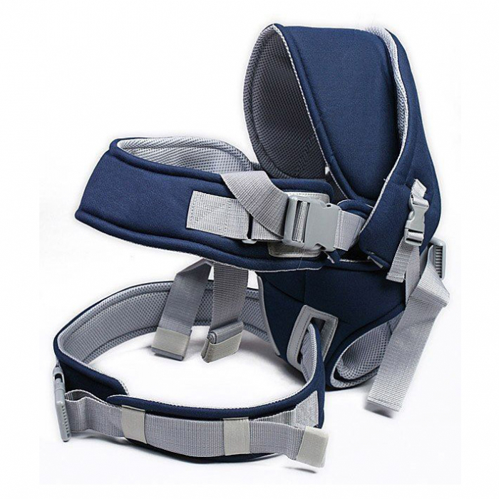 Marsupiu multifunctional, reglabil, cu suport pentru gat, 50 cm 3-12 luni, albastru [4]