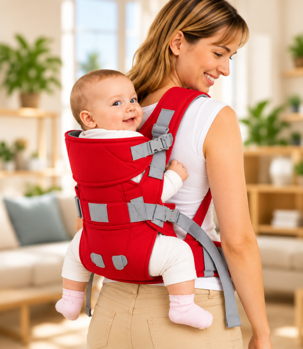 Marsupiu multifunctional, reglabil, cu suport pentru gat, 50 cm 3-12 luni, albastru [5]