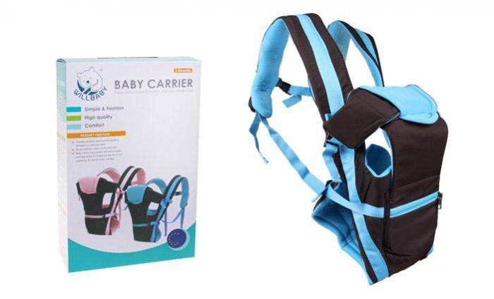 Marsupiu Willbaby pentru bebeluși, cu design ergonomic și ventilație 3D, albastru [4]