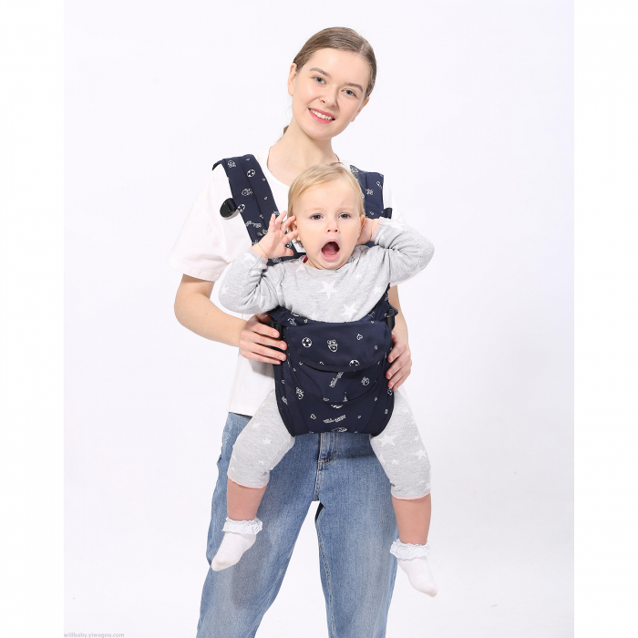 Marsupiu 6 în 1 cu desene, multifunctional, reglabil, 0-36 luni, max 20 kg, albastru [4]