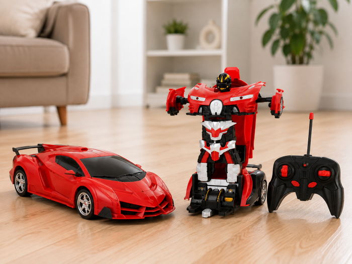 Mașină transformabilă cu telecomandă 2 în 1, Robot RC 20 cm [3]