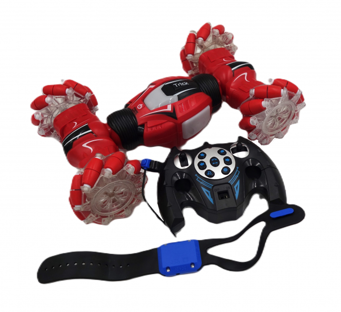 Masinuta epica pentru cascadorii off-road, cu telecomanda si ceas gravitational, 32 cm, rosu [1]