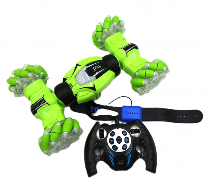 Masinuta epica pentru cascadorii off-road, cu telecomanda si ceas gravitational, 32 cm, verde [1]