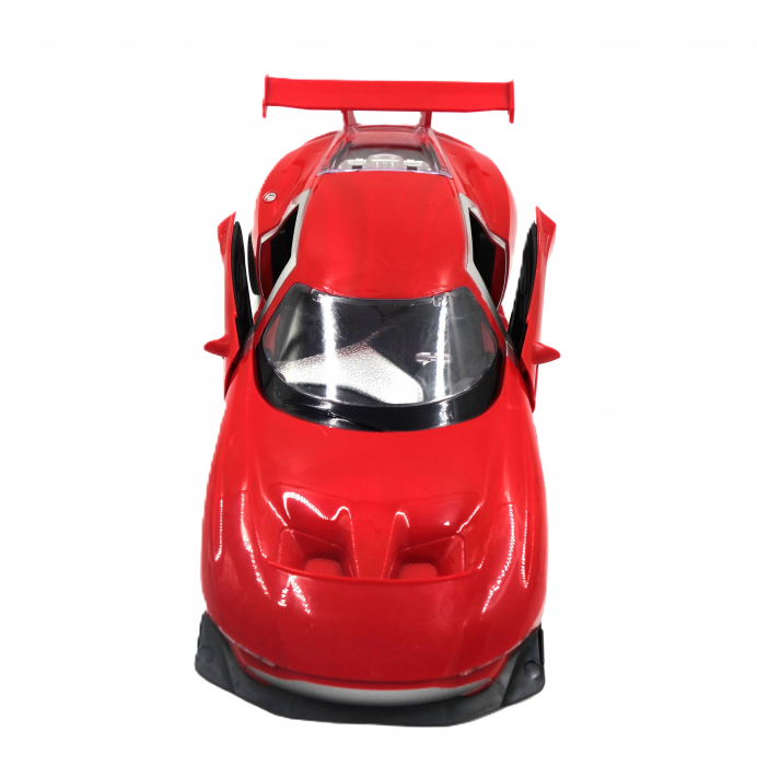 Mașinuță sport, 26 cm, cu telecomandă, design tunat, uși care se deschid, rosu [3]