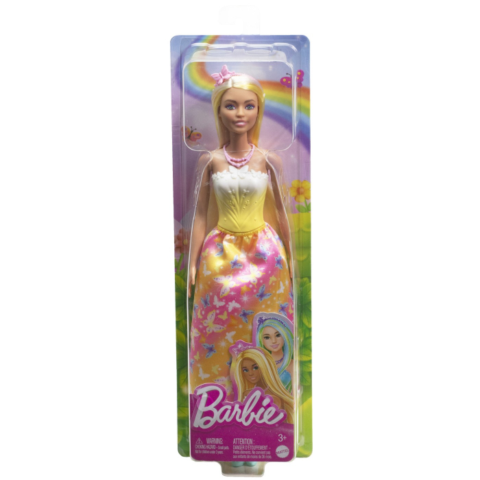 Papusa Barbie, printesa cu par galben si blond, 32.5 cm [5]