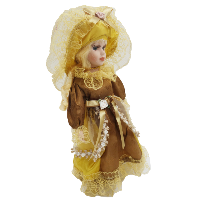 Păpușă de colecție, din porțelan, rochie vintage, 34 cm, gaben [2]