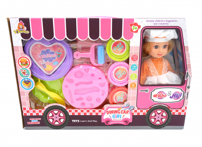 Păpușă interactivă cu plastilină și forme, ambalaj în formă de mașină, 25 cm [3]