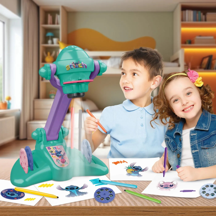 Proiector de pictură Stitch, 32 de modele, 12 markere lavabile, set creativ, 4 ani+ [3]