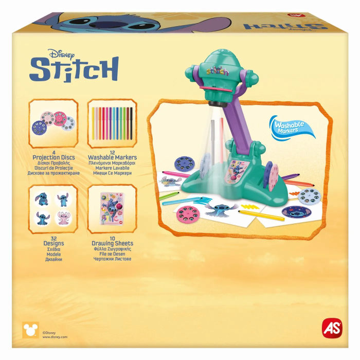 Proiector de pictură Stitch, 32 de modele, 12 markere lavabile, set creativ, 4 ani+ [4]