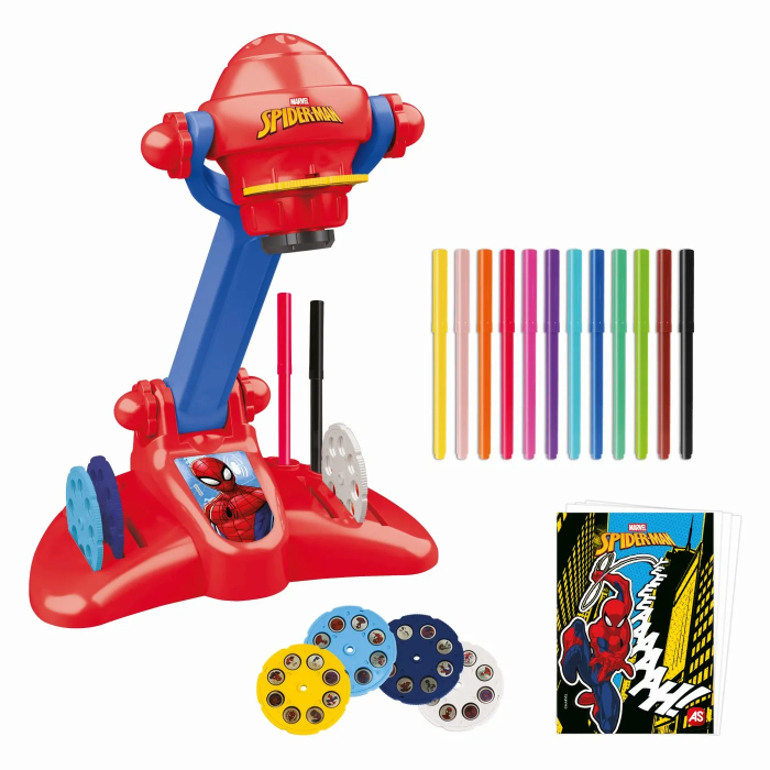 Proiector de pictură Spider-Man, 32 de modele, 12 markere lavabile, set creativ, 4 ani+ [2]