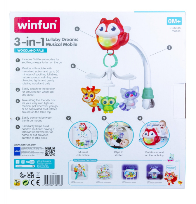 Proiector muzical, 3 in 1, carusel, model Vulpita [4]