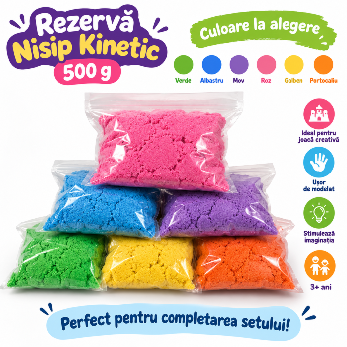Rezervă Nisip Kinetic 500 g – Culoare la Alegere [4]