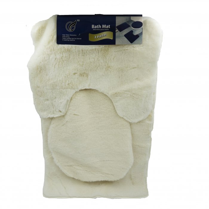 Set 3 covoare de baie, extrapufoase, crem 80 cm [2]
