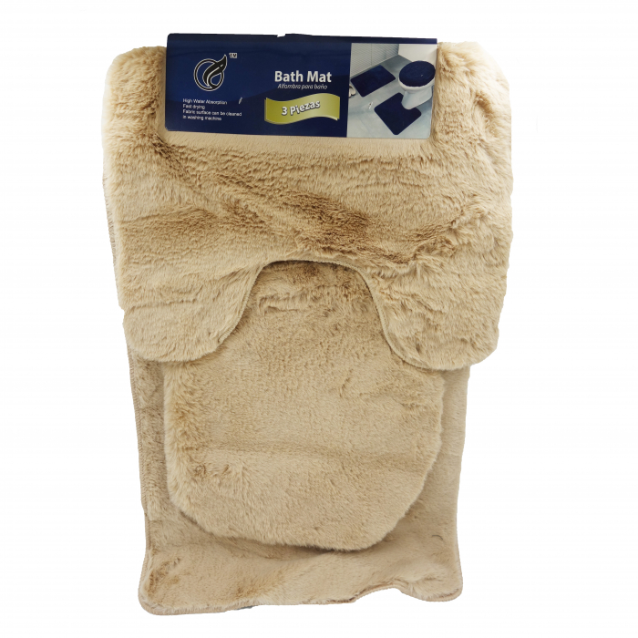 Set 3 covoare de baie, extrapufoase, maro, 80 cm [2]