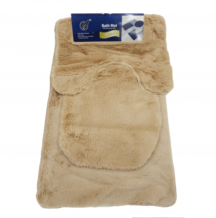 Set 3 covoare de baie, extrapufoase, maro, 80 cm [1]