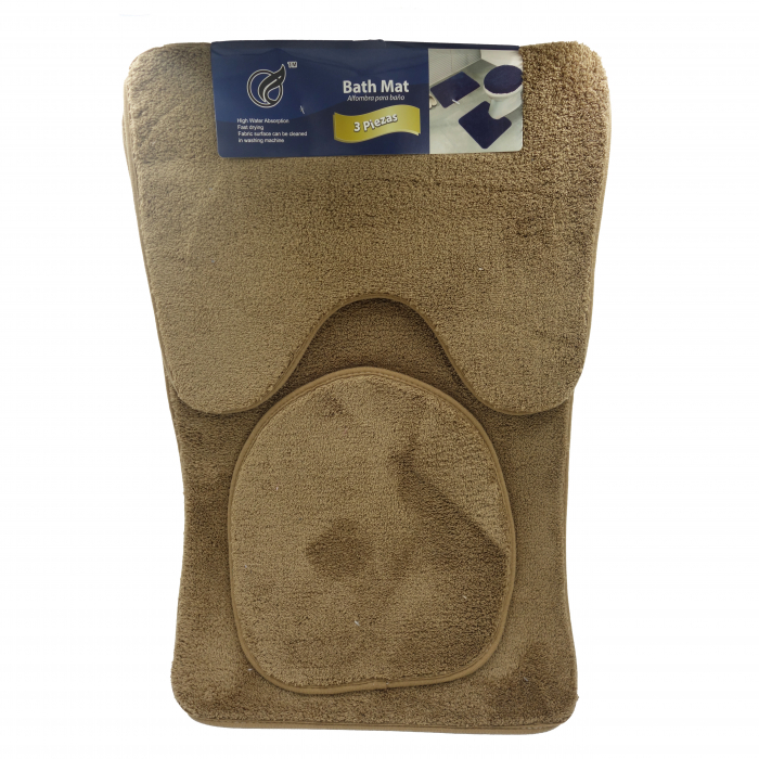 Set 3 covoare de baie, maro, pufos, 80 cm [2]
