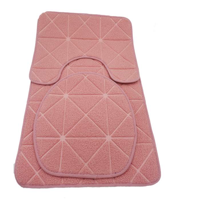 Set 3 covoare de baie, roz, 80 cm [2]