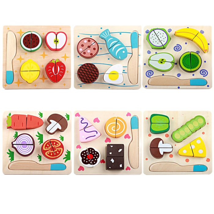 Set 3 puzzle-uri educative, 3d, Feliere Alimente-Montessori [2]