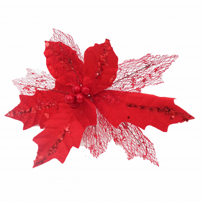 Set 5 craciunite pentru brad, rosii, 20 cm [5]