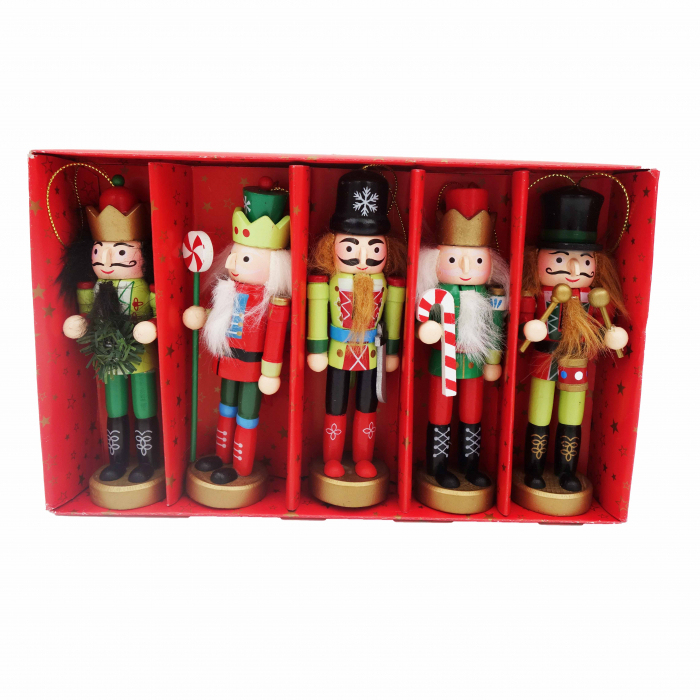 Set 5 soldatei, din lemn, pentru brad, 12 cm [3]