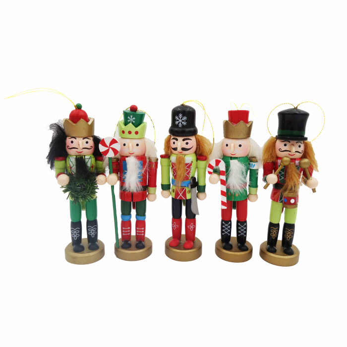 Set 5 soldatei, din lemn, pentru brad, 12 cm [1]