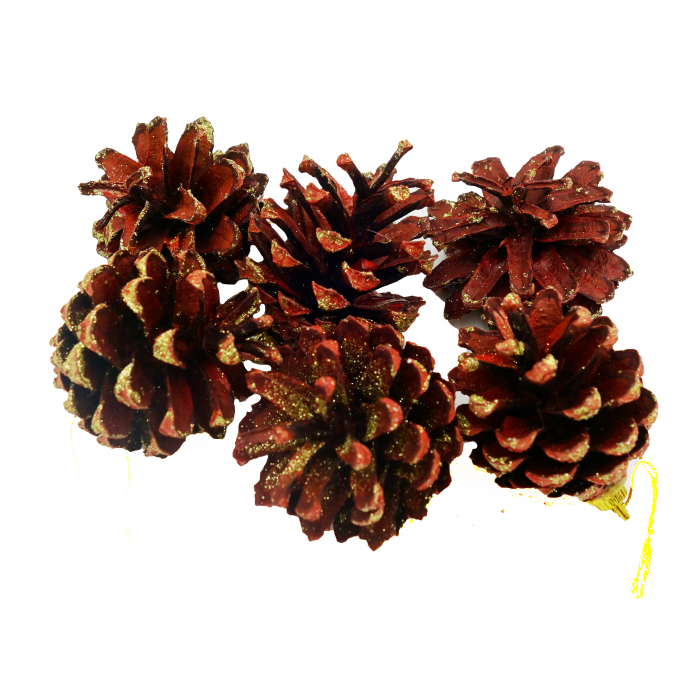 Set 6 conuri decorative pentru brad, 6 cm [2]