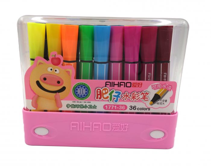 Set carioci scurte, 36 de culori, varf rotun, 12 cm [6]