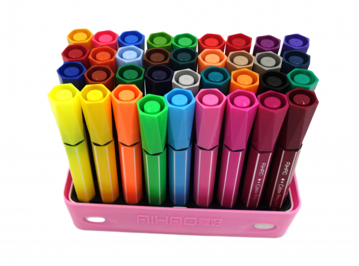 Set carioci scurte, 36 de culori, varf rotun, 12 cm [4]