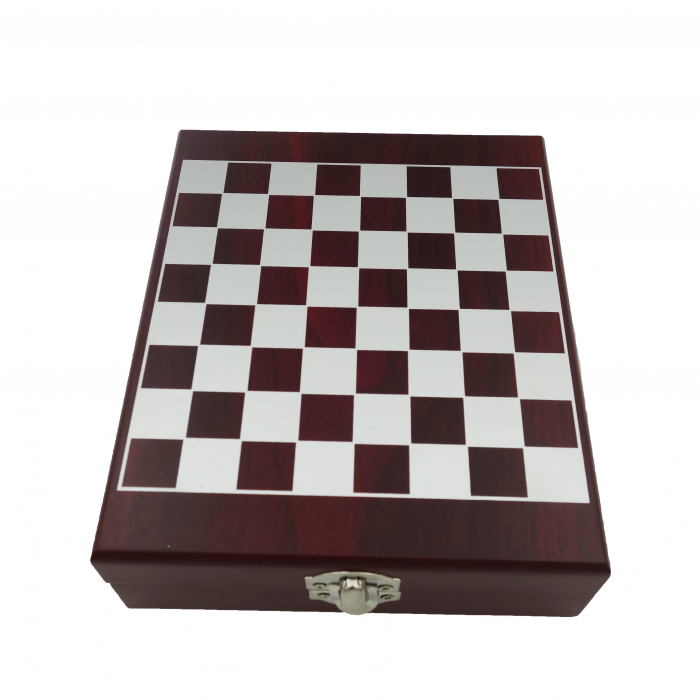 Set cutie cadou cu tabla de sah si accesorii pentru vin, 17 cm [6]