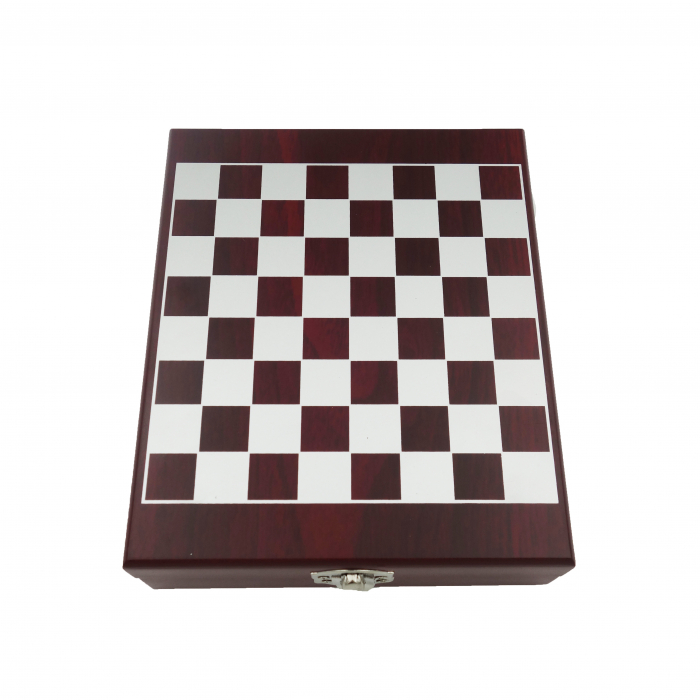 Set cutie cadou cu tabla de sah si accesorii pentru vin, 17 cm [5]