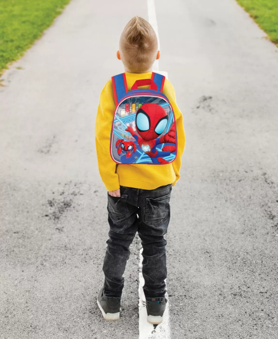 Set de desen Spidey and His Amazing Friends în rucsac, 10 pagini preimprimate și 10 pagini goale, accesorii creative [2]