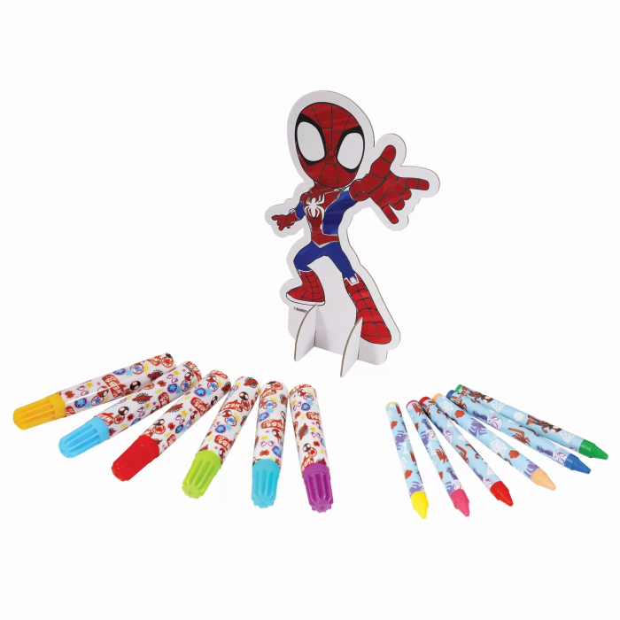 Set de desen Spidey and His Amazing Friends în rucsac, 10 pagini preimprimate și 10 pagini goale, accesorii creative [5]