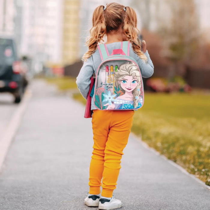 Set de desen Frozen în rucsac, 10 pagini preimprimate și 10 pagini goale, accesorii creative [2]