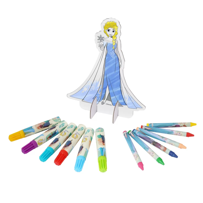 Set de desen Frozen în rucsac, 10 pagini preimprimate și 10 pagini goale, accesorii creative [5]