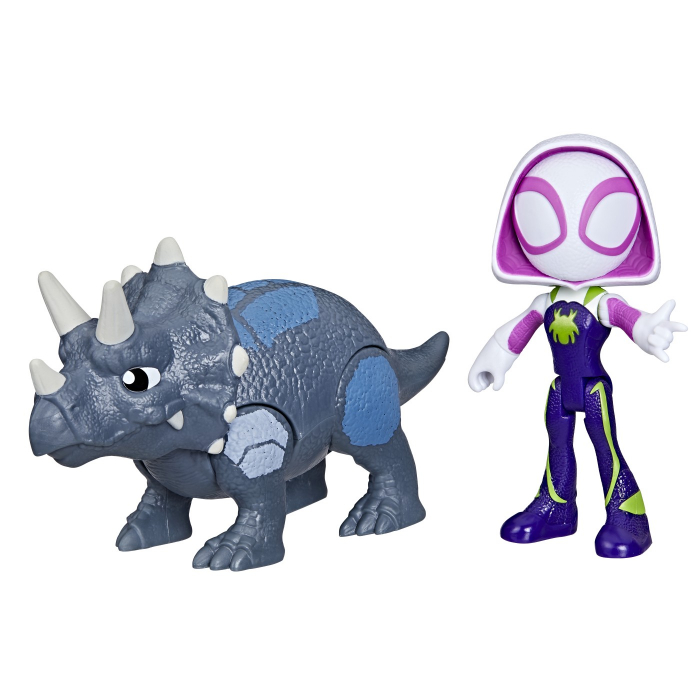 Set de figurine Spidey and His Amazing Friends, Paianjenelul Fantoma și Rhino Dino, cu personaje articulate, 17 cm [3]