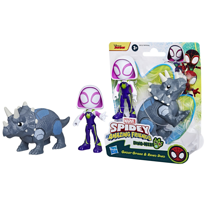 Set de figurine Spidey and His Amazing Friends, Paianjenelul Fantoma și Rhino Dino, cu personaje articulate, 17 cm [1]