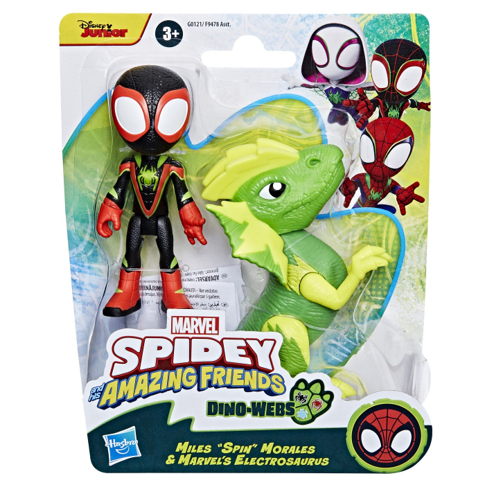 Set de figurine Spidey and His Amazing Friends, Miles si Electrosaurus, cu personaje articulate, 17 cm [2]
