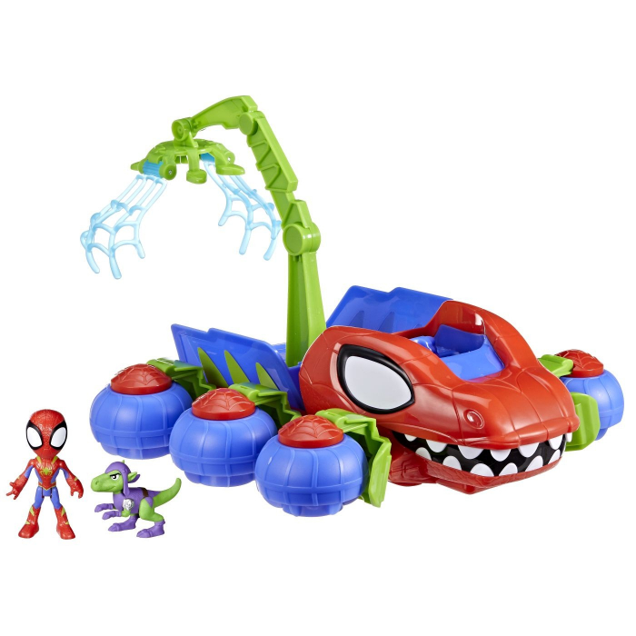 Set de joacă Spidey and prietenii sai uimitori, Spidey și Dino-Mașina cu Pânze, cu figurine și accesorii, 40 cm [2]