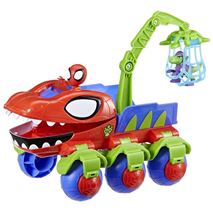 Set de joacă Spidey and prietenii sai uimitori, Spidey și Dino-Mașina cu Pânze, cu figurine și accesorii, 40 cm [3]