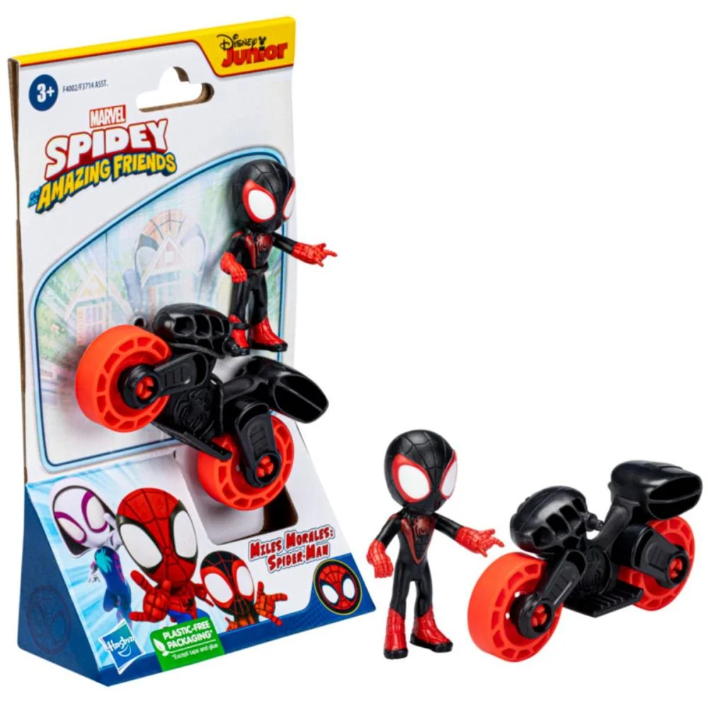 Set figurina cu motocicleta Spidey and His Amazing Friends, Miles, aventura turbo [2]