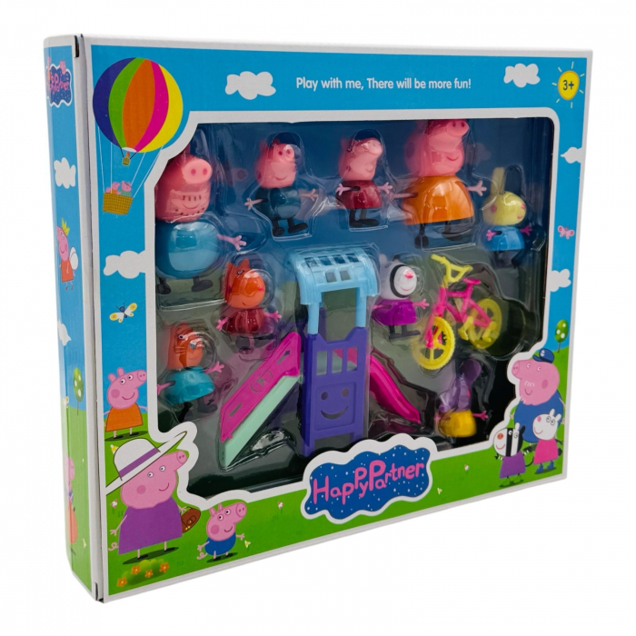 Set Figurine Peppa Pig – Familia și Locul de Joacă | 9 personaje + accesorii distractive [2]