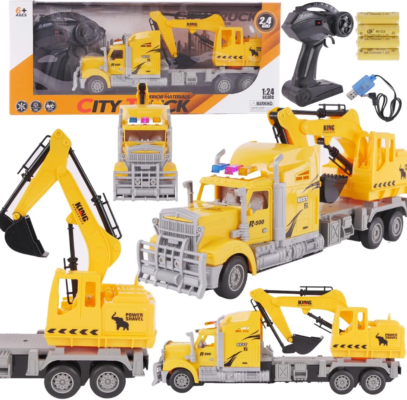 Set jucărie camion cu excavator, 38 cm [3]