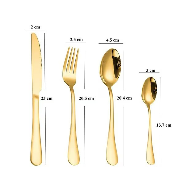 Set Tacâmuri 24 Piese  – Inox Premium, Auriu, clasic [3]