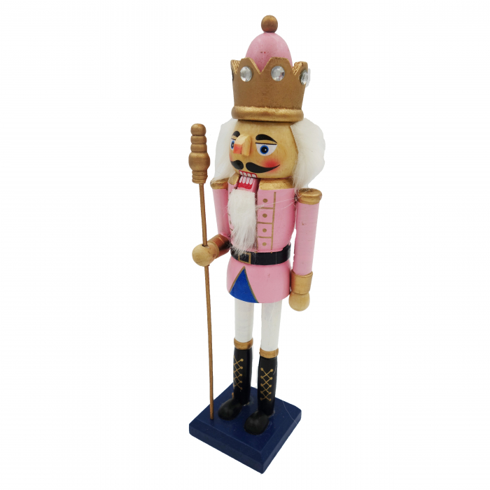 Soldatel din lemn, model Spargator de nuci, roz, 30 cm [4]