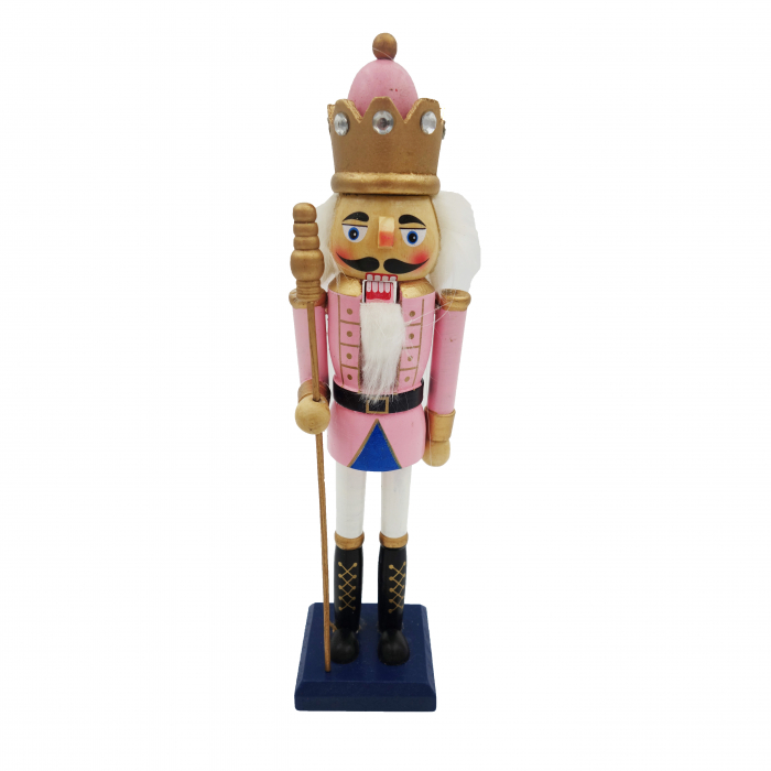 Soldatel din lemn, model Spargator de nuci, roz, 30 cm [6]